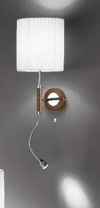 OR WA 2-1182/2 Nástěnné svítidlo 1x E27 + 1W LED chrom, vypínač, výška 40cm - ORION