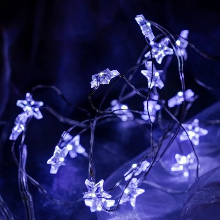 DLED BL32 DecoLED LED světelný řetěz na baterie - hvězdičky, ledově bílá, 20 diod, 2,3 m
