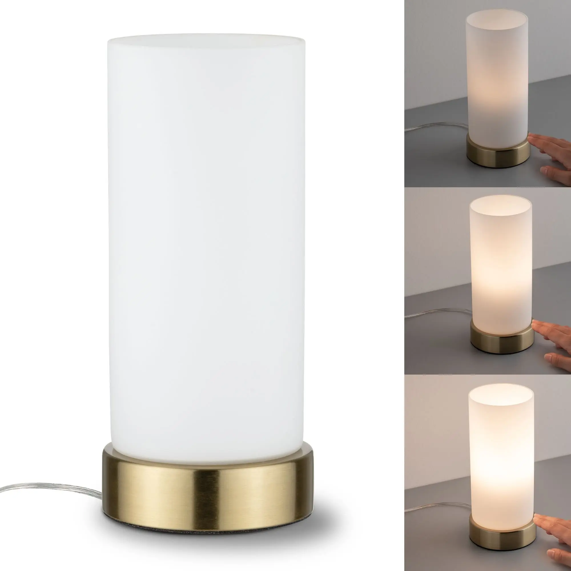 PAULMANN Stolní lampa Pinja dotykový vypínač 1-ramenné mosaz/opál 770.55 P 77055