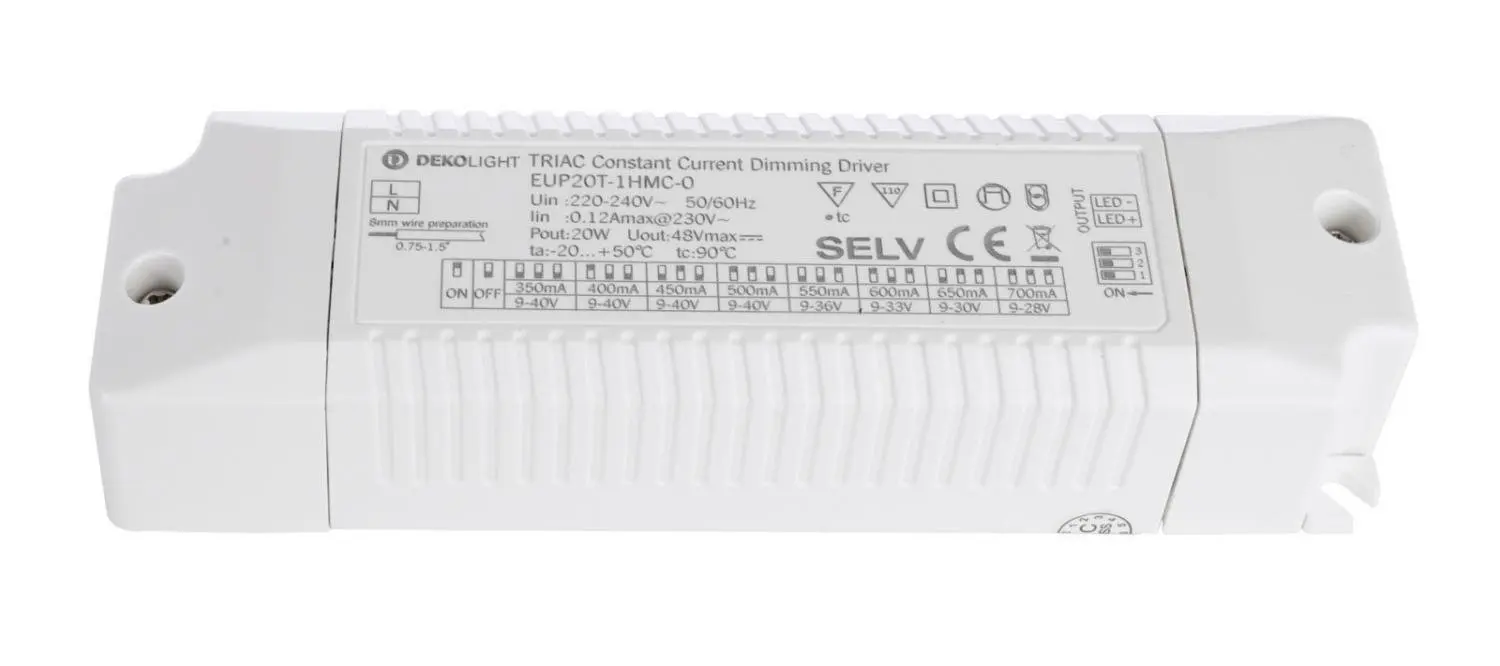 Deko-Light napájení Triac Multi CC EUP20T-1HMC-0 konstantní proud 350-700 mA IP20 stmívatelné 9-40V DC 20,00 W 862141