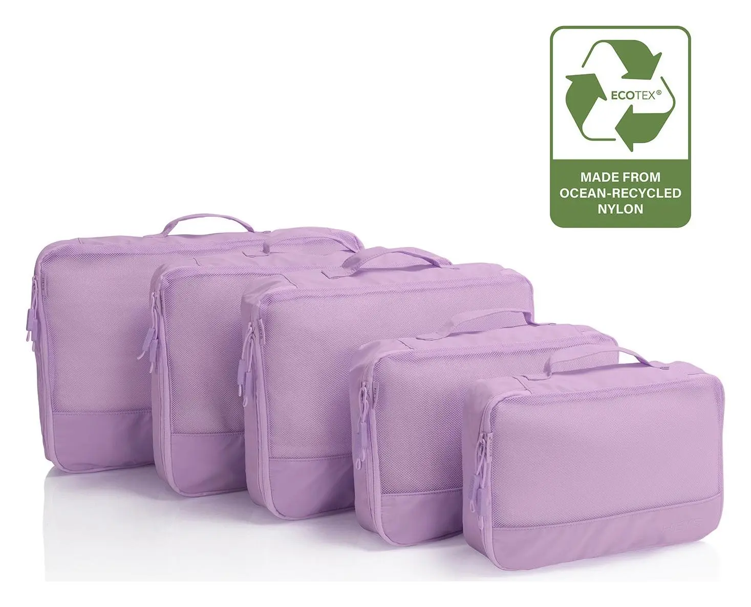 Cestovní organizéry Heys Ecotex Packing Cube 5 Pc Set Lilac Blossom