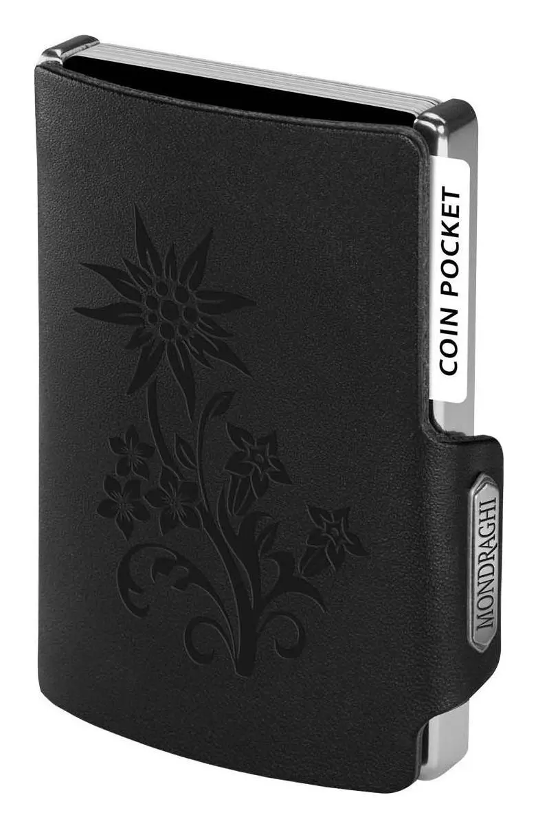 Kožená mini peněženka Mondraghi Silhouette Edelweiss Black