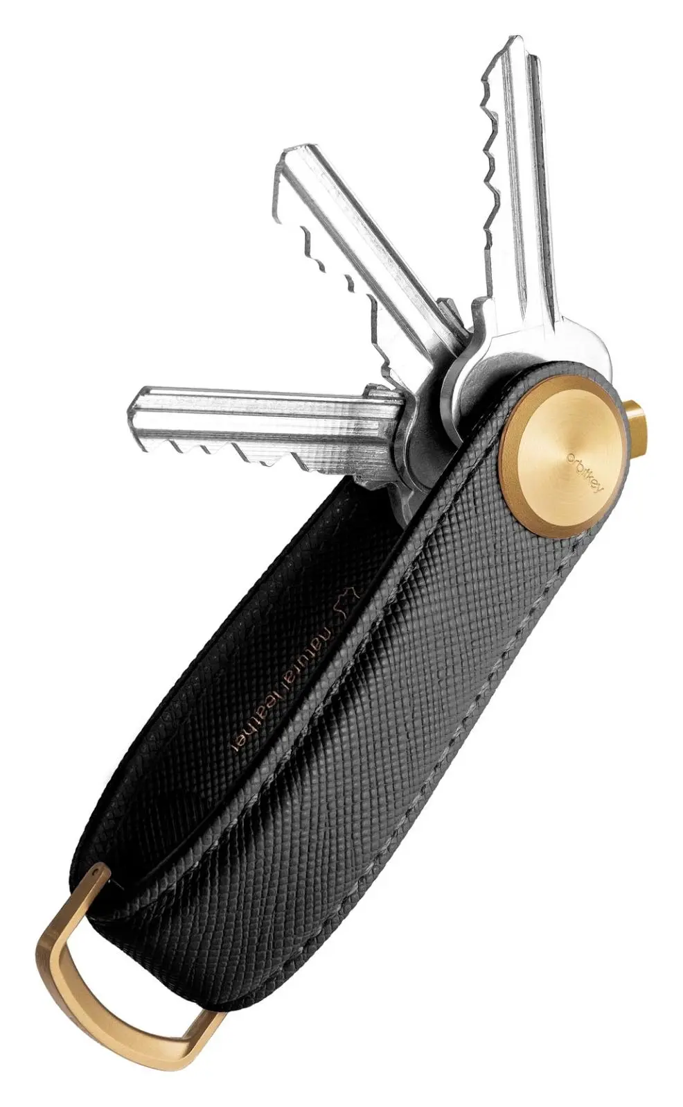 Klíčenka Orbitkey Pro Saffiano Leather Liquorice