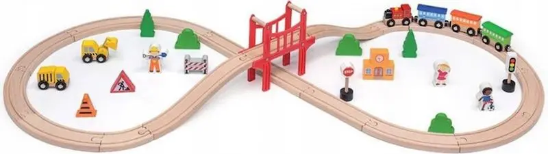 Dřevěná vláčkodráha 39 ks Viga