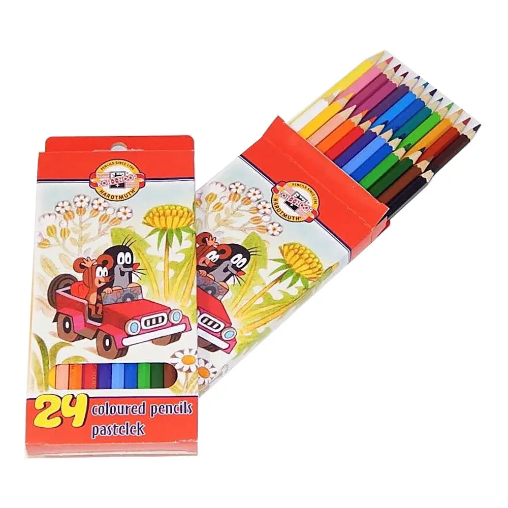 Koh-i-Noor pastelky 24 ks Krtek – šestihranné, dřevěné, syté odstíny