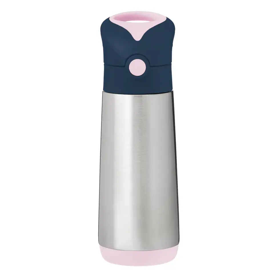 B.box Termoska na pití s brčkem 500 ml - indigo/růžová