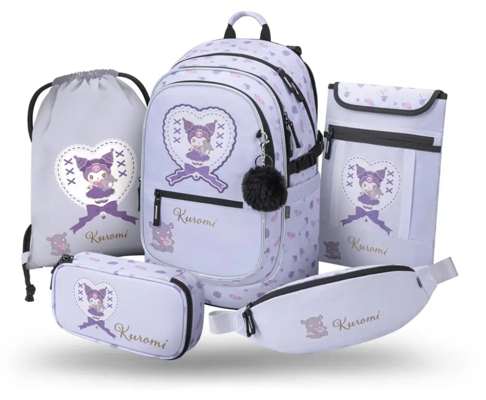 BAAGL 5 SET Core Kuromi Sweet One: batoh, penál, sáček, ledvinka, obal na notebook
