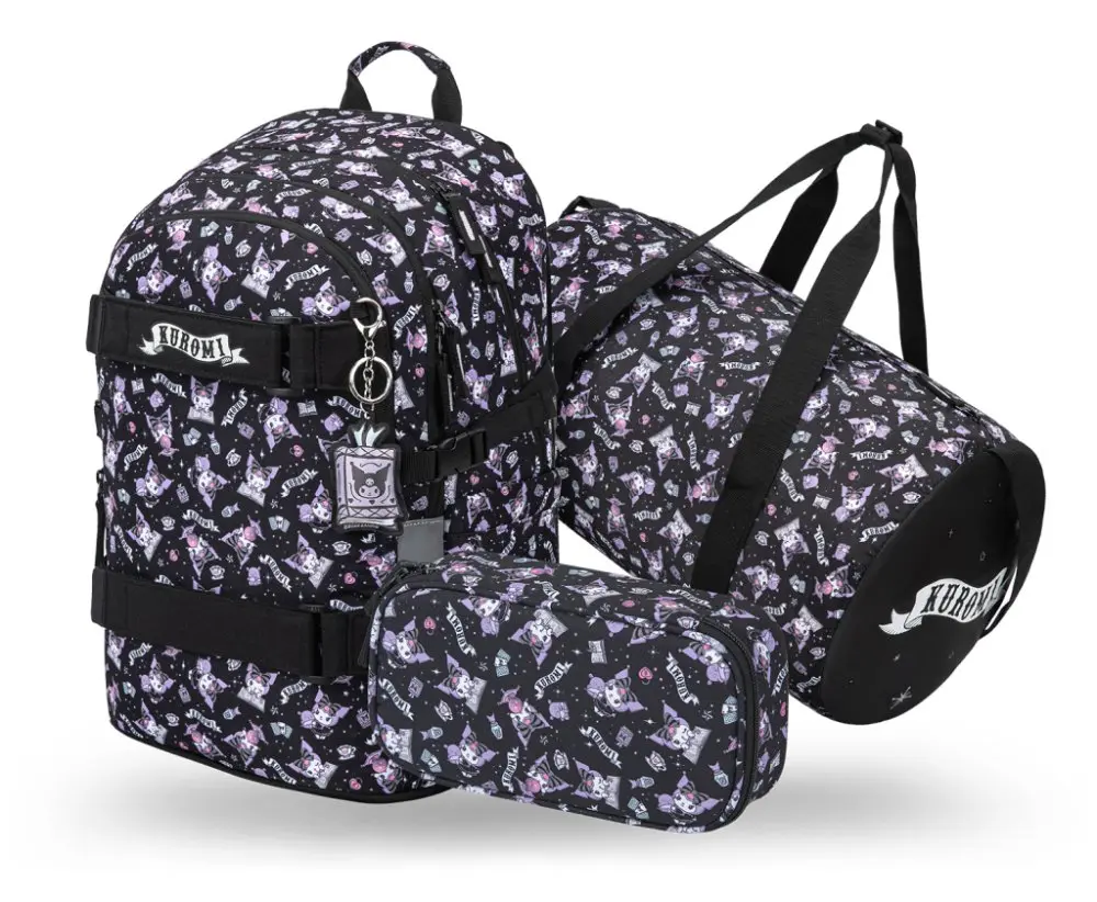 BAAGL 3 SET Skate Kuromi Black: batoh, penál, sáček