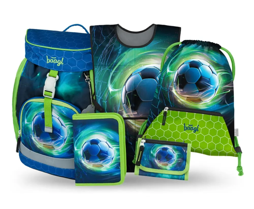 5 SET Airy Fotbal Míč: batoh, penál, sáček, zástěra, peněženka