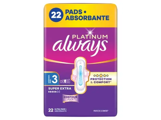 Always Hygienické vložky Platinum Super Extra s křidélky vel. 3 22 ks 22 ks