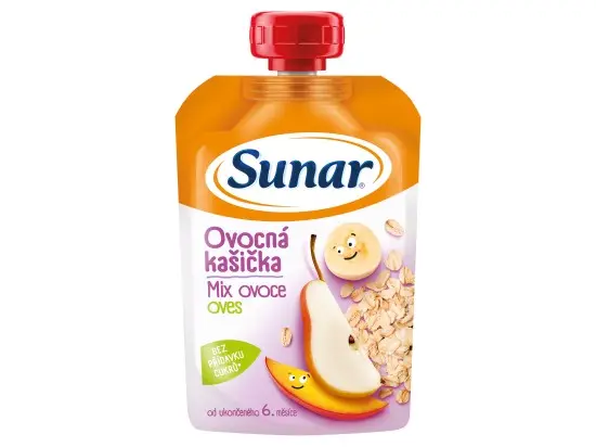 Sunar kašička ovocná kapsička mix ovoce, ovesné vločky 6m+ 120 g
