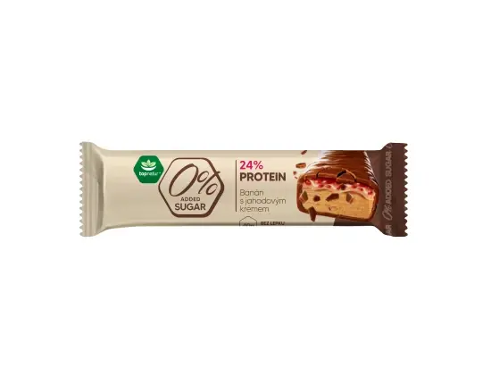 Topnatur 0% SUGAR proteinová tyčinka Banán s jahodovým krémem 40 g