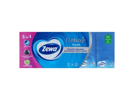 Zewa Deluxe papírové kapesníčky 3vrstvé 10 x 10 ks