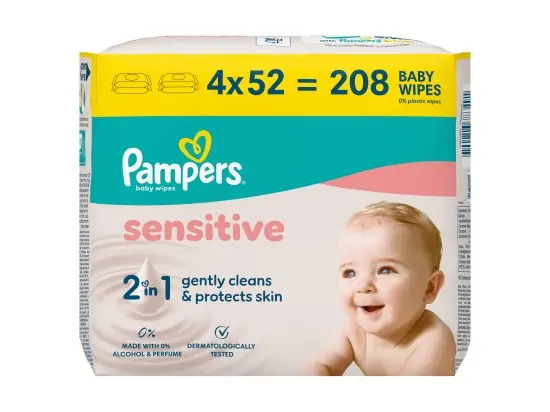 Pampers Sensitive Baby dětské čisticí ubrousky 208 ks