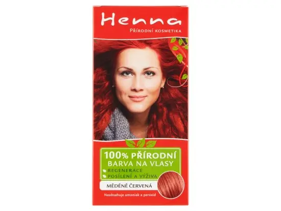 Henna 100% přírodní barva na vlasy měděně červená 33 g