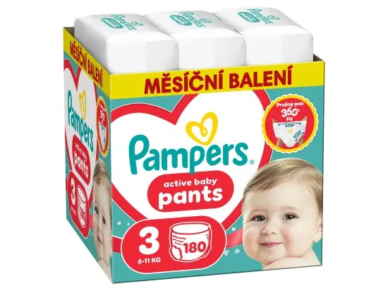 PAMPERS Active baby 3 plenkové kalhotky 6-11 kg 180 kusů