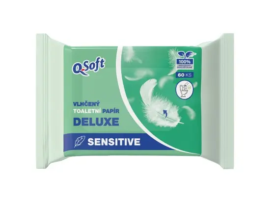 Q Soft vlhčený toaletní papír 60ks Sensitive Deluxe