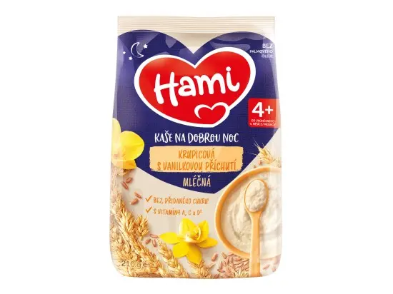 Hami Mléčná krupicová kaše na dobrou noc s vanilkovou příchutí 210 g