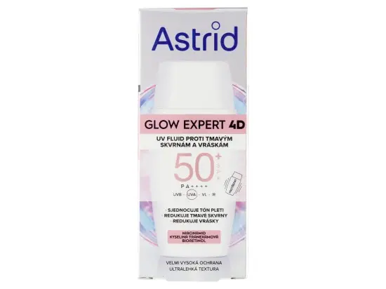 Astrid UV fluid proti tmavým skvrnám a vráskám SPF 50+ Glow Expert 4D 50 ml