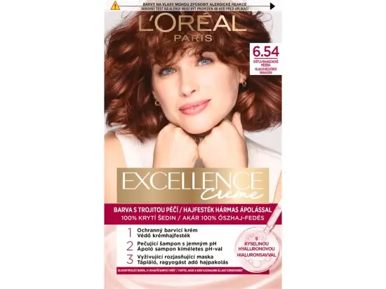 L'Oréal Paris Excellence Créme permanentní barva na vlasy 6.54 světlá mahagonově měděná