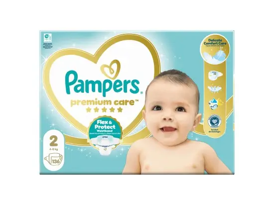 Pampers Premium Care, vel. 2, 136 ks
