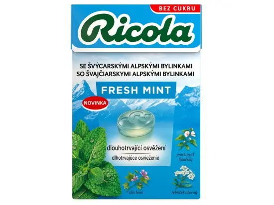 Ricola Bylinné bonbony bez cukru Fresh mint