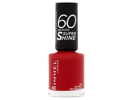 Rimmel London 60 Seconds Super Shine lak na nehty 310 double decker red 8 ml