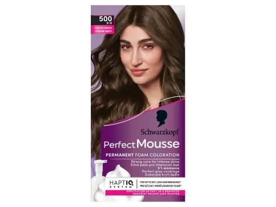 Schwarzkopf Perfect Mousse barva na vlasy Středně Hnědý 500 (5-0)
