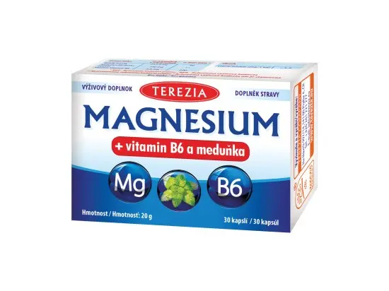 TEREZIA Magnesium + vitamin B6 a meduňka 30 kapslí