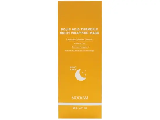 Mooyam Kojic Acid Turmeric Wrapping Mask noční slupovací pleťová maska s kurkumou 80 g