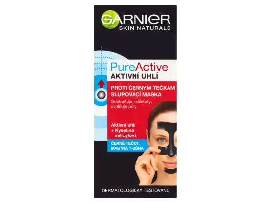 Garnier Pure Active Charcoal slupovací pleťová maska proti černým tečkám s aktivním uhlím 50 ml