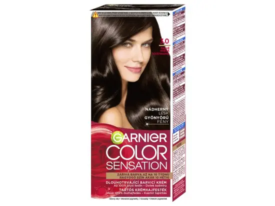 Garnier Color Sensation permanentní barva na vlasy 3.0 tmavě hnědá, 60+40+10 ml