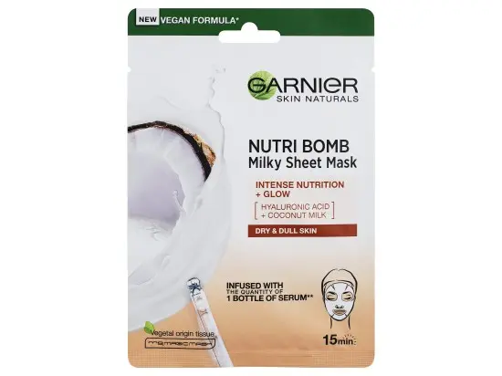 Garnier textilní pleťová maska Nutri Bomb kokosové mléko, 28 g