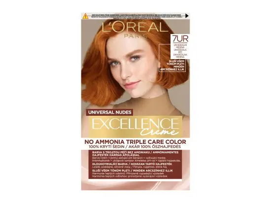 L'Oréal Paris Excellence Nudes Copper 7UR univerzální měděná, 72 ml + 48 ml + 12 ml + 60 ml