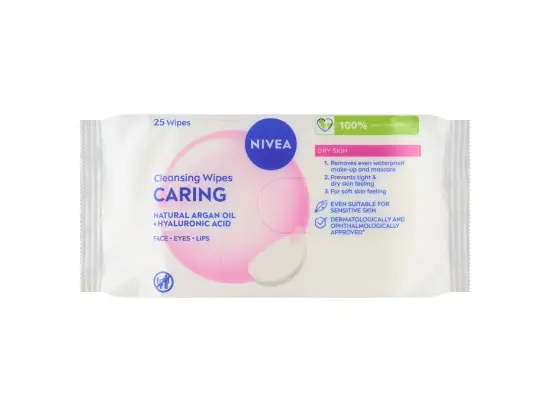 Nivea pečující pleťové ubrousky suchá/citlivá 25 ks
