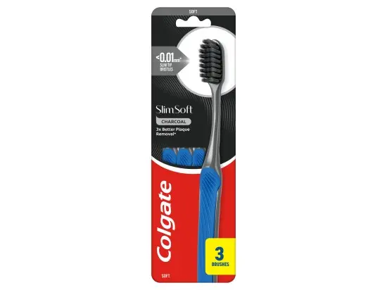 Colgate ZUBNÍ KAR.COLGATE SLIM SOFT CHARCOAL 3-PACK
