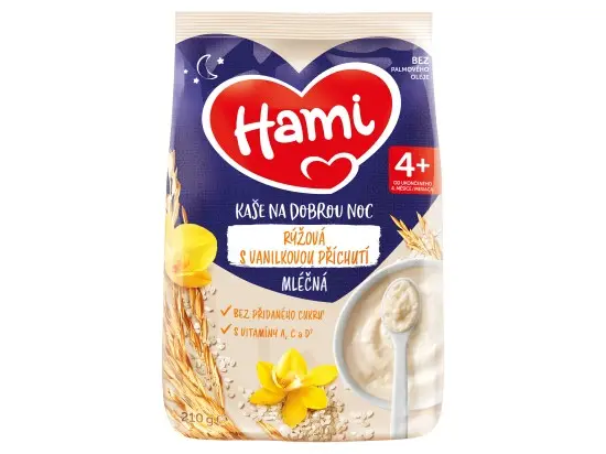 Hami mléčná kaše rýžová s vanilkovou příchutí 210 g