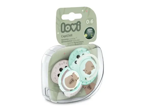Lovi dudlík svítící silikonový dynamický CAPICHILL kluk 0-6m 2 ks