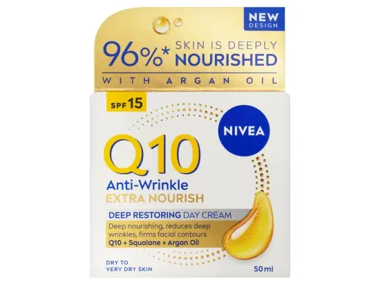 NIVEA Výživný denní krém proti vráskám Q10 Power SPF 15 50 ml