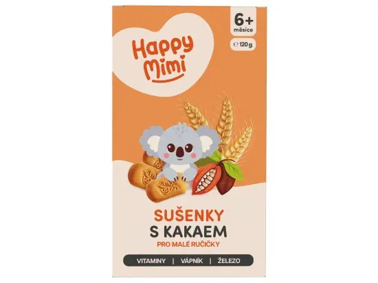 Happy Mimi sušenky s kakaem 6m+ 120 g