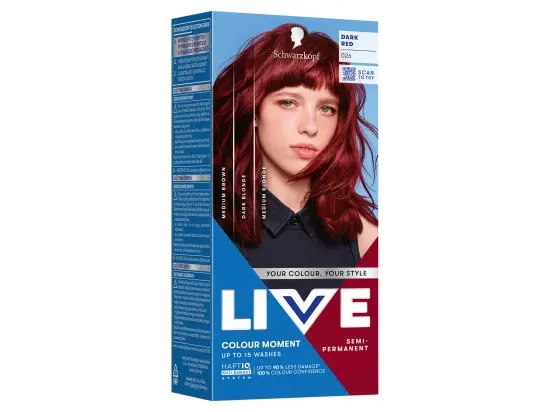 Schwarzkopf Live Ultra Brights semi-permanentní barva na vlasy 026 Temná červená 50 ml