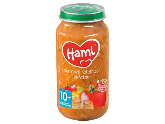 Hami zeleninové ratatouille s kuřetem masozeleninový příkrm od ukončeného 10. měsíce 250 g