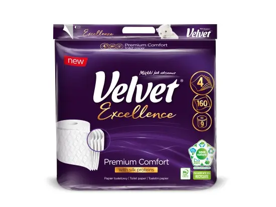 Velvet Excellence toaletní papír 4vrstvý 9 ks