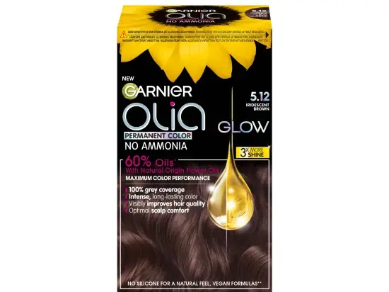 Garnier Olia Glow permanentní barva na vlasy 5.12 duhová hnědá
