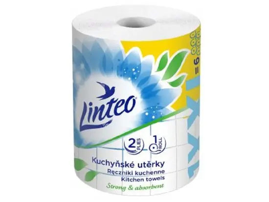 Kuchyňské utěrky Linteo XXL, 1 role, bílé, 2-vrstvé, 60m