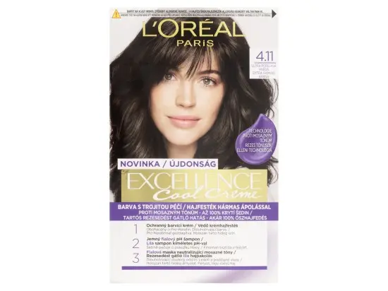 L'Oréal Barva na vlasy Excellence Cool Creme 4.11 ultra popelavá hnědá