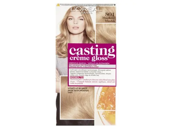 L'Oréal Paris Casting Creme Gloss semipermanentní barva na vlasy 801 mandlová, 48+72+60 ml