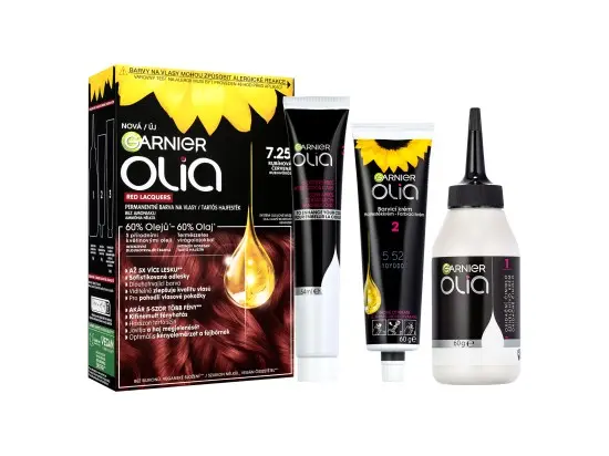 Garnier Olia Red Lacquers permanentní barva na vlasy 7.25 rubínová červená