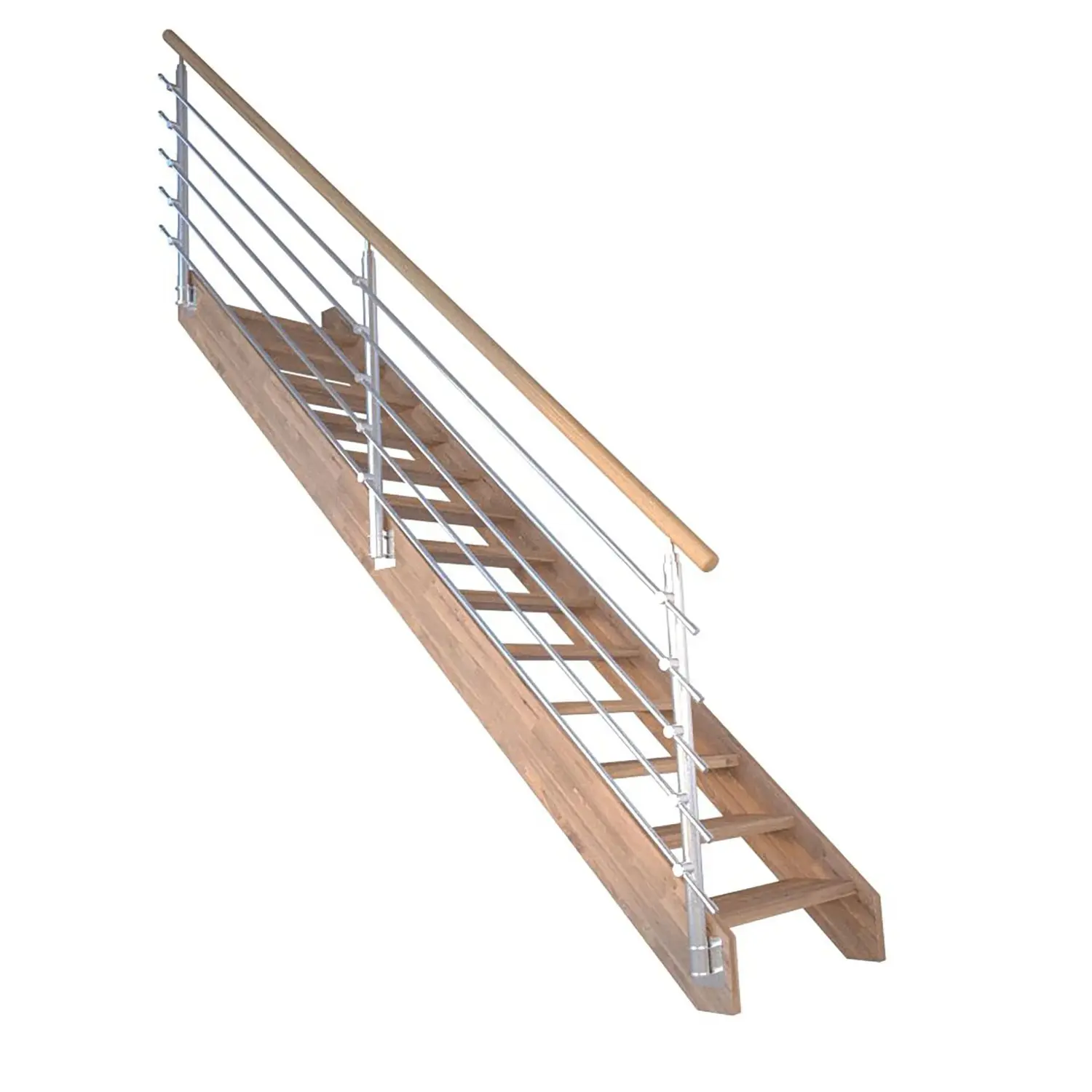 StarWood Schody Mykonos Pro dubové rovné 80cm otevřené design.nerez.zábradlí L/P