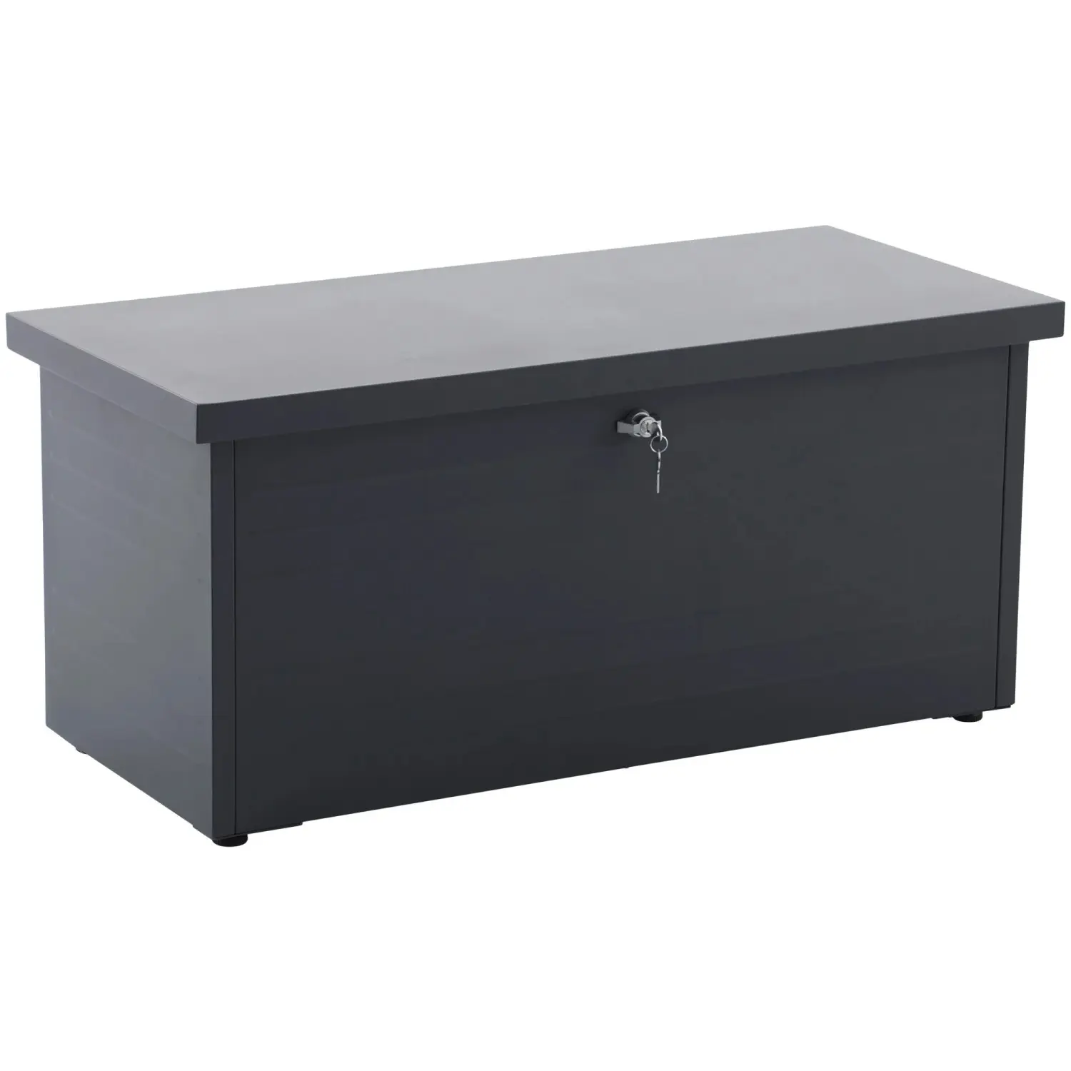 Kovový úložný zahradní box s podsedákem, antracit/šedá, 101 x 46 x 45 cm